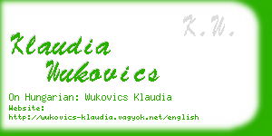 klaudia wukovics business card